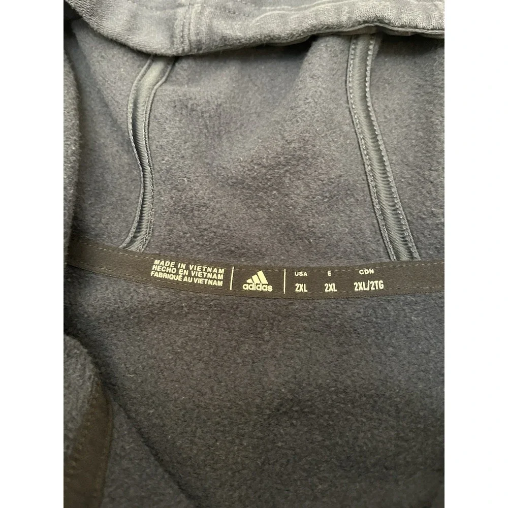 Seattle Kraken 2XL NHL Hockey Hoodie Large 2021 Adidas 3-Stripe Full Zip Pockets